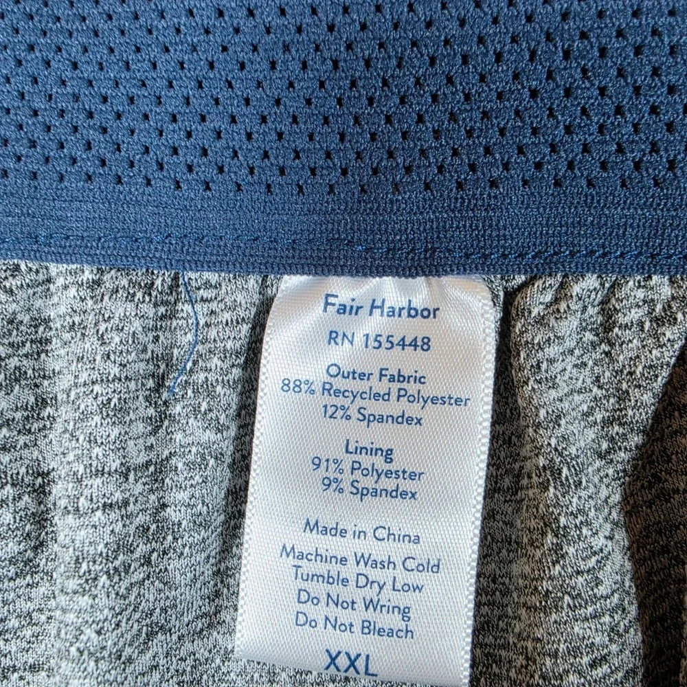 Fair Harbor Board Shorts Mens XXL 36x9 Navy Blue Striped Stretch